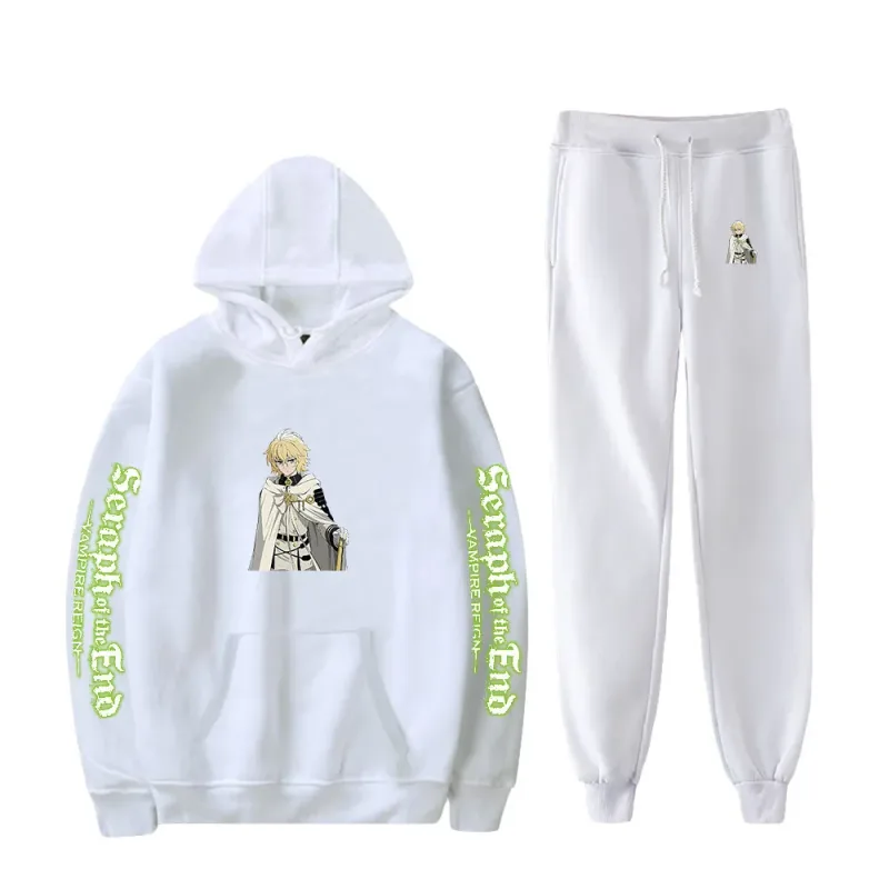 Harajuku Comfortable Seraph of the End Print Sweatshirt Sweatpants Suit Hoodies+ Trousers Suit Boys/Girls 2 Piece Set Clothes — image 15