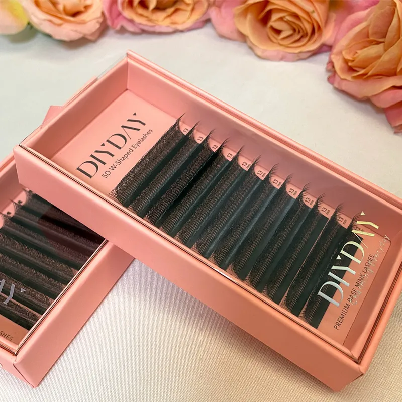 Extensions de cils en forme de W Bloom en forme de W 3d 4d 5d 6d 7d 8d cils naturels doux préfabriqués Extensions de cils en éventail — image 3
