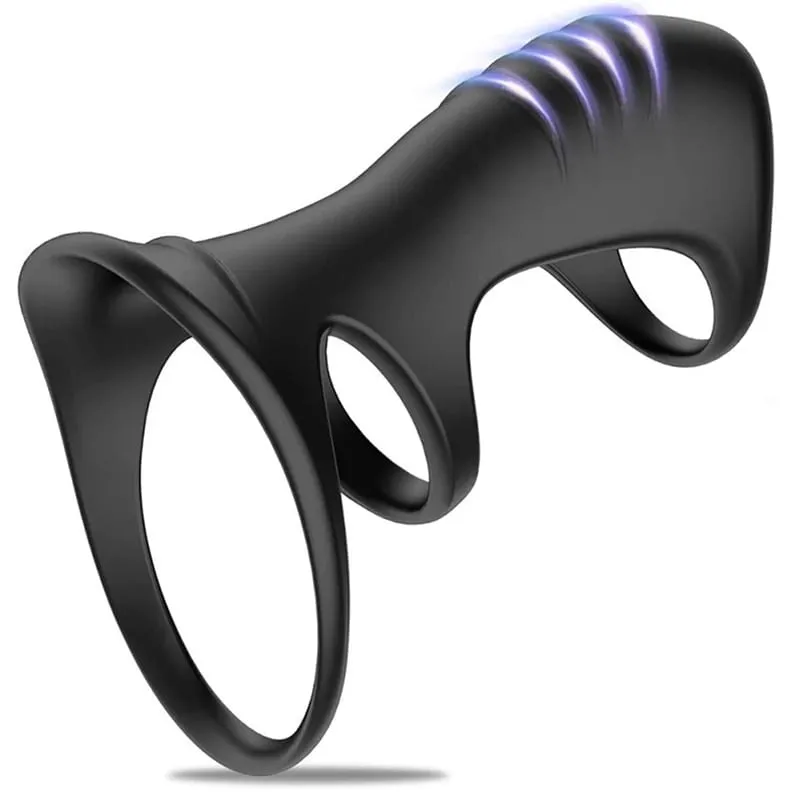 Male Penis Sleeve Dual Cock Rings Delay Ejaculation Nozzle Penis Rings Enlargement Reusable Cockring Sex Toys for Men Adults — image 15