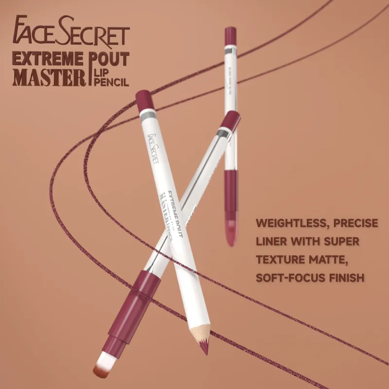 Pena Lip Liner Matte 15 Warna Dengan Kuas Pensil Matte Beludru Tahan Air Tahan Lama - Kit Rias Bibir Aplikasi Halus