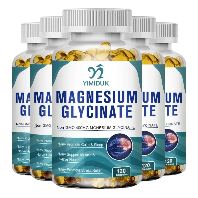 Magnesium Glycinate Capsules 400mg High Absorption Bone Support Health Care Mineral Supplement Promotes Muscle Gel 120 Capsules — image 9