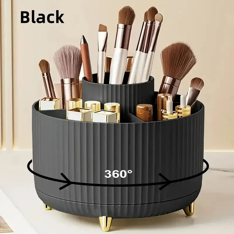 Suporte giratório para pincéis de maquiagem, 5 espaços, 360 °, organizador, multifuncional, armazenamento de mesa, cosméticos, para banheiro de mesa — image 12