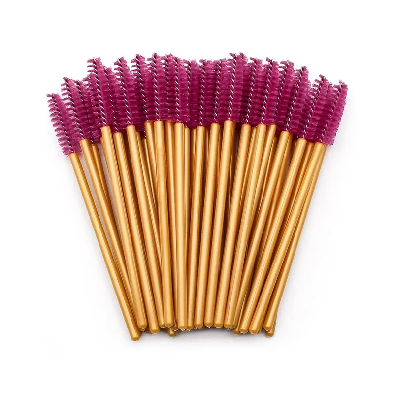 50Pcs Einweg Wimpern Make-Up Pinsel Mascara Zauberstäbe Gold Mini Wimpern Pinsel Kurze Augenbrauen Kamm Wimpern Verlängerung Werkzeug — image 9