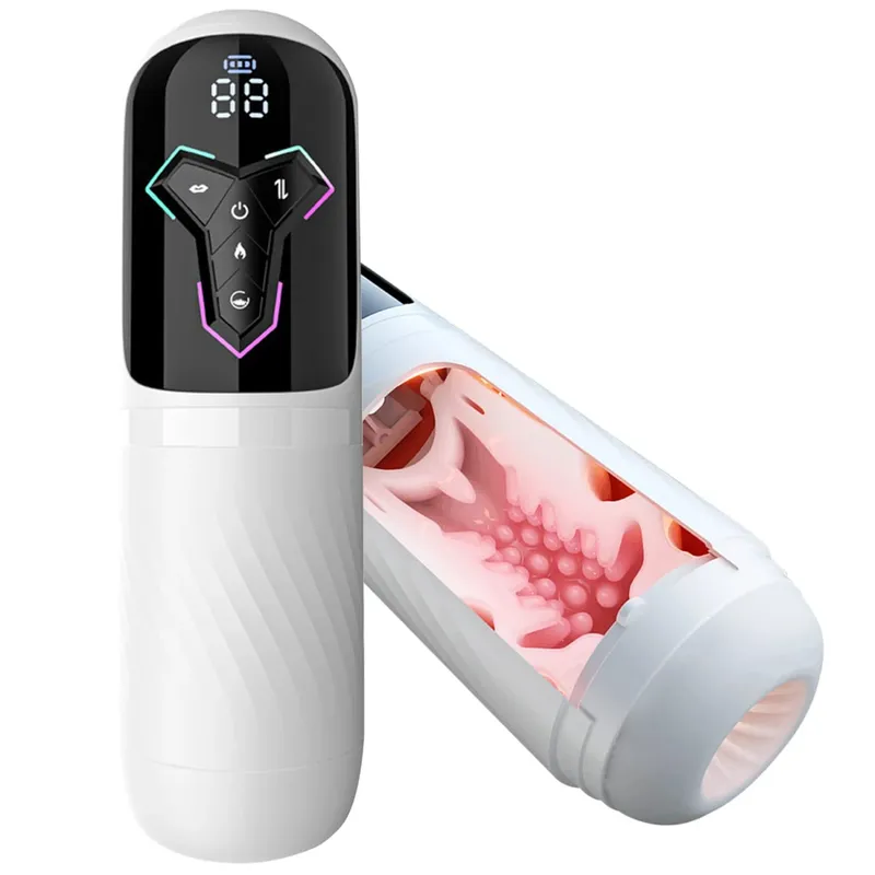 Automatic Telescopic Male Masturbator 5 IN 1 Mode Penis Pump Sucking Vibrating Sex Machines LCD Display Sex Toys for Men