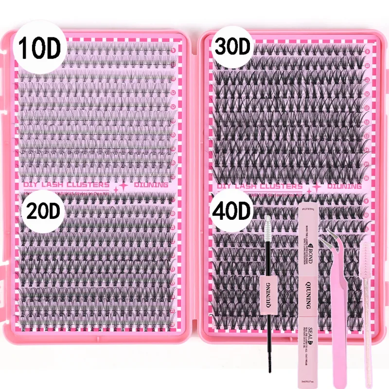 800PCS Kit Sambungan Bulu Mata Kluster DIY Kit Sambungan Bulu Mata Kit Bulu Mata dengan Ikatan Bulu Mata dan Pinset Bulu Mata Kedap — image 9
