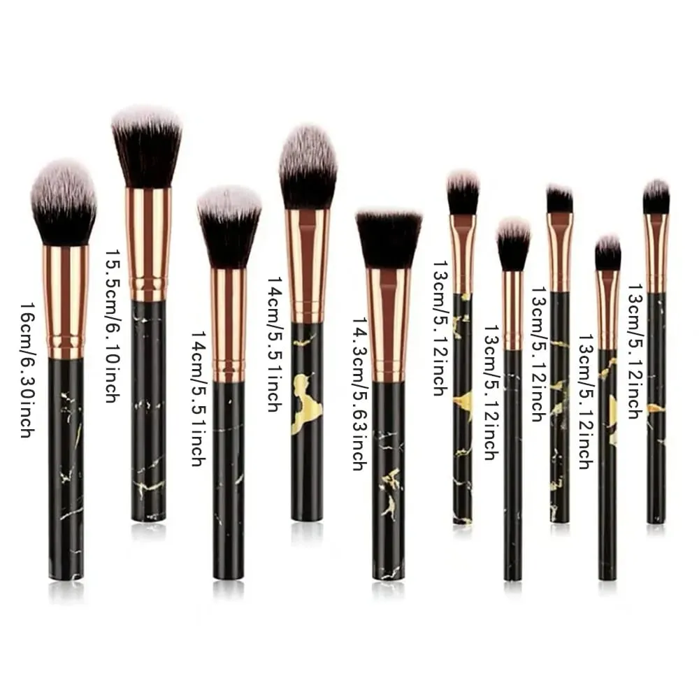 10-teiliges Set Make-up-Pinsel-Werkzeug-Set, kosmetisches Pulver, Lidschatten, Foundation, Rouge, Blending, Schönheit, Maquiagem, Beauty-Set für Party — image 5