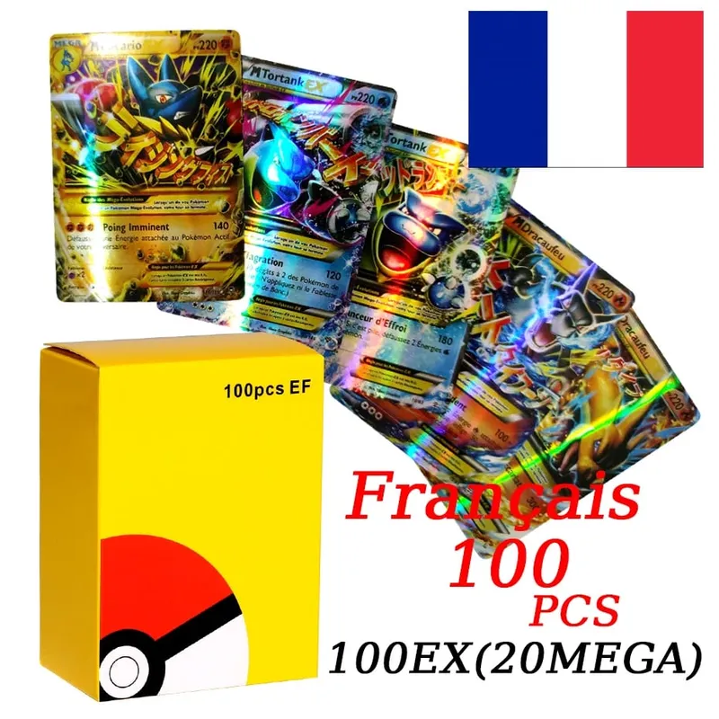 Versione francese Carte Pokemon VMAX V EX GX MEGA VSTAR Carte Collection Battle Trainer Regalo di giocattoli di Natale per bambini — image 9