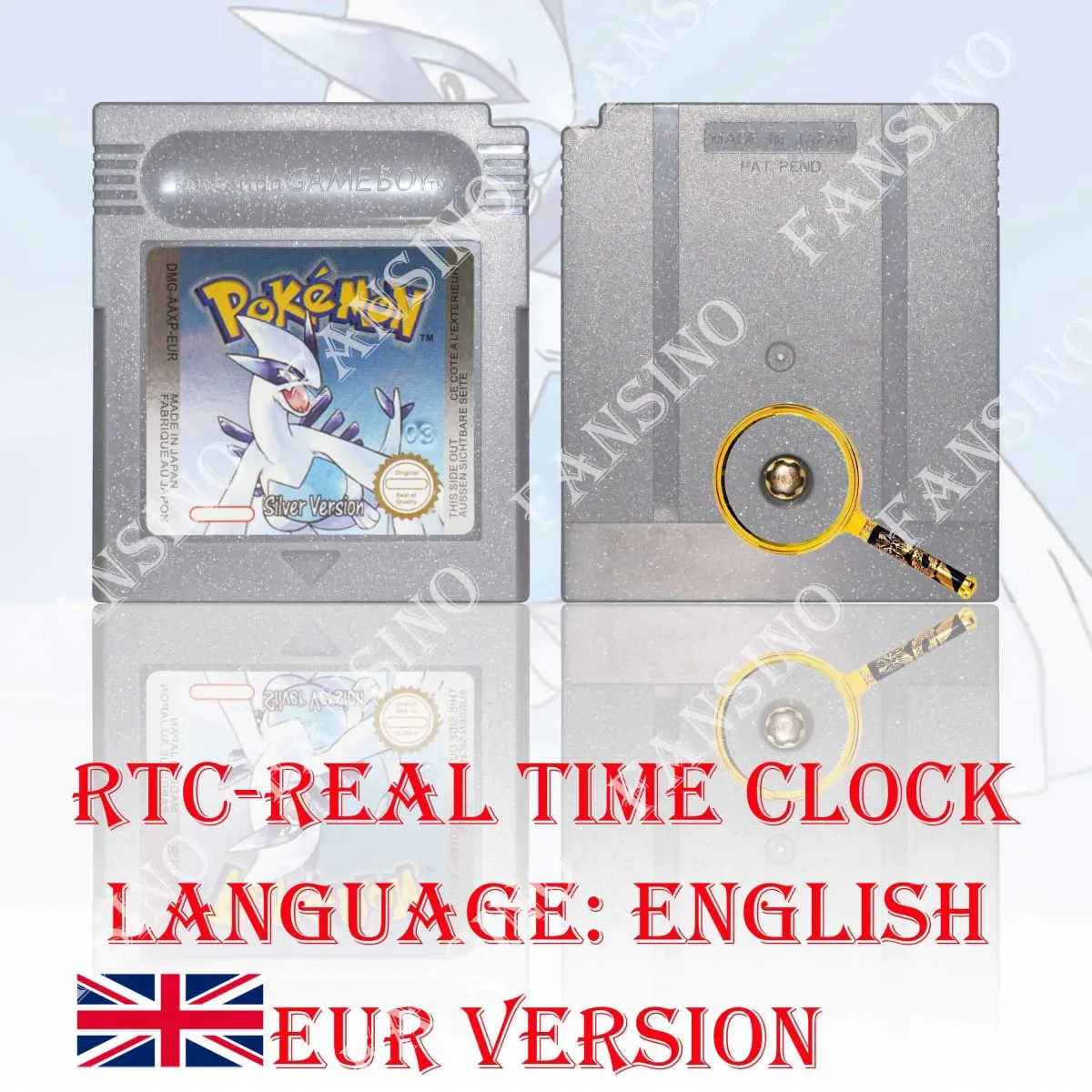GB/GBC Echtzeituhr Pokemon Crystal/Gold/Silver Version Videospielkassette mit Batterie USA/NOE/FRA/ESP/ITA Version — image 11