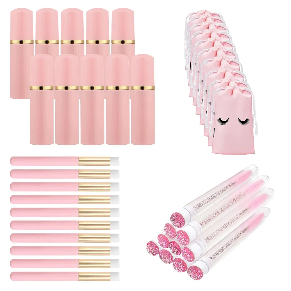 20/40Pcs 60ml Plastic Refillable Leakproof Empty Foam Pump Bottles Lash Shampoo Kit Travel Soap Dispenser Face Wash Makeup Tools