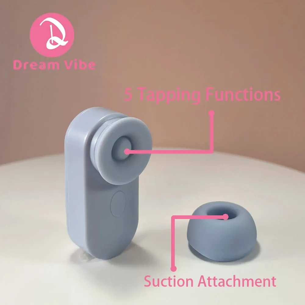 Dream Vibe Echo 2-v-1 Mini přísavka do uší ve tvaru žlutého vibrátor na klepání a sání Sexuální hračka pro ženy Masážní přístroj bradavek klitorisu — image 3