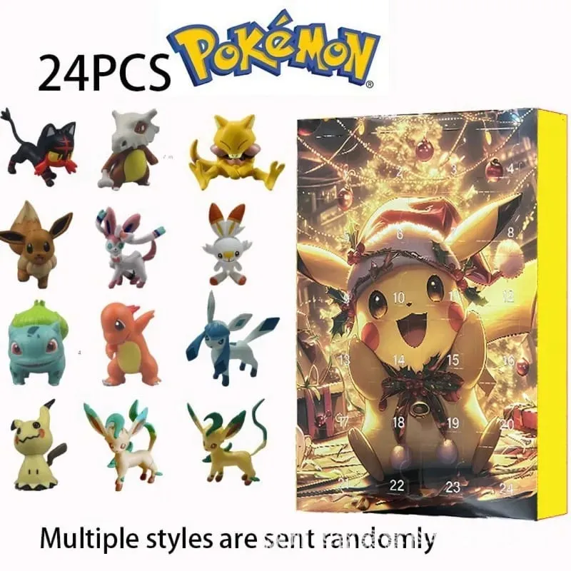 Calendrier de l'avent de noël Pokemon 24 pièces/ensemble, mignon Pikachu Charizard en PVC, petite figurine de dessin animé, boîte Surprise, cadeau d'anniversaire et d'halloween — image 3