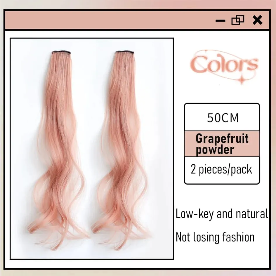 Synthetische 2-teiliges Set 50 cm 60 cm farbige lockige Haarverlängerungen Wasserwelle Rosa Blau Lila Halloween Weihnachten Perücke — image 15