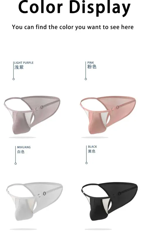 Men's Ice Silk Briefs with Open Front And Adjustable Waist - Summer Sexy Breathable Underwear for Comfortable Fit — image 12