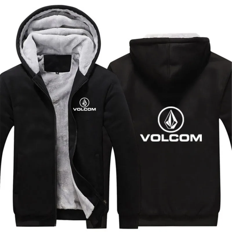 2025 Nuovo Addensare Giacca Calda Autunno E Inverno VOLCOM Stampa Fodera In Cotone da Uomo Cappotto Comodo Felpe Con Cappuccio Popolare — image 3