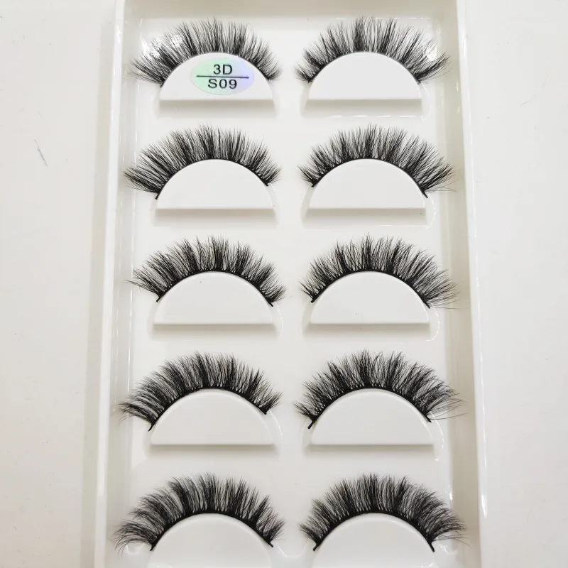 Přírodní 3D norkové umělé řasy Měkké jemné nadýchané oči umělé řasy make-up řas krása kočka Cilios 5 párů 15 stylů — image 11