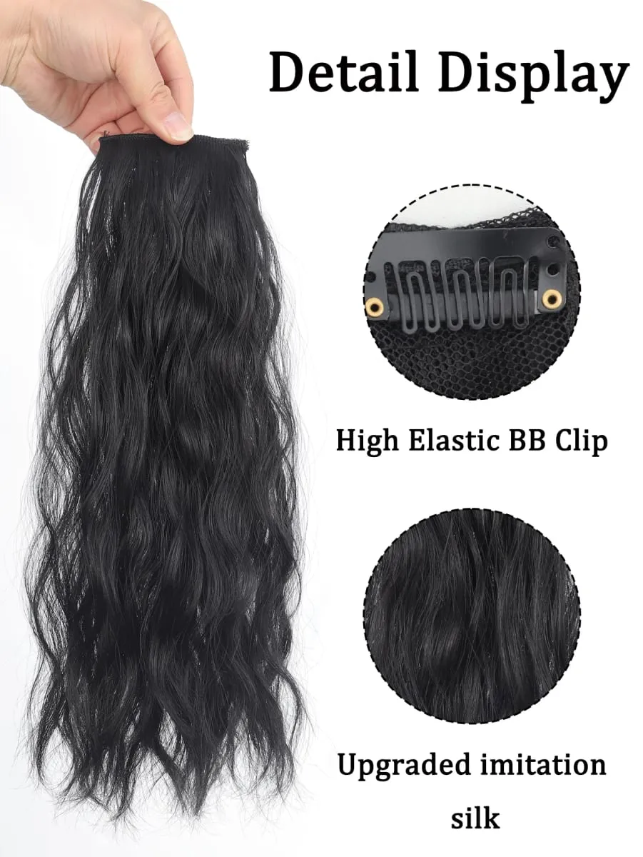 Frauen Wasserwellenverlängerungen Clip-In-Haarverlängerungen Unsichtbares synthetisches Perückenstück Geeignet für dünner werdendes Haar Erhöhen Sie das Haarvolumen — image 3