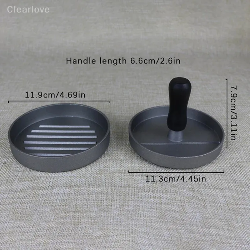 Burger Press Stainless Steel Smash Hamburger Presses Meat Mold for Deli Meats Kitchen Accessories Patties Meat Masher Circular — image 3