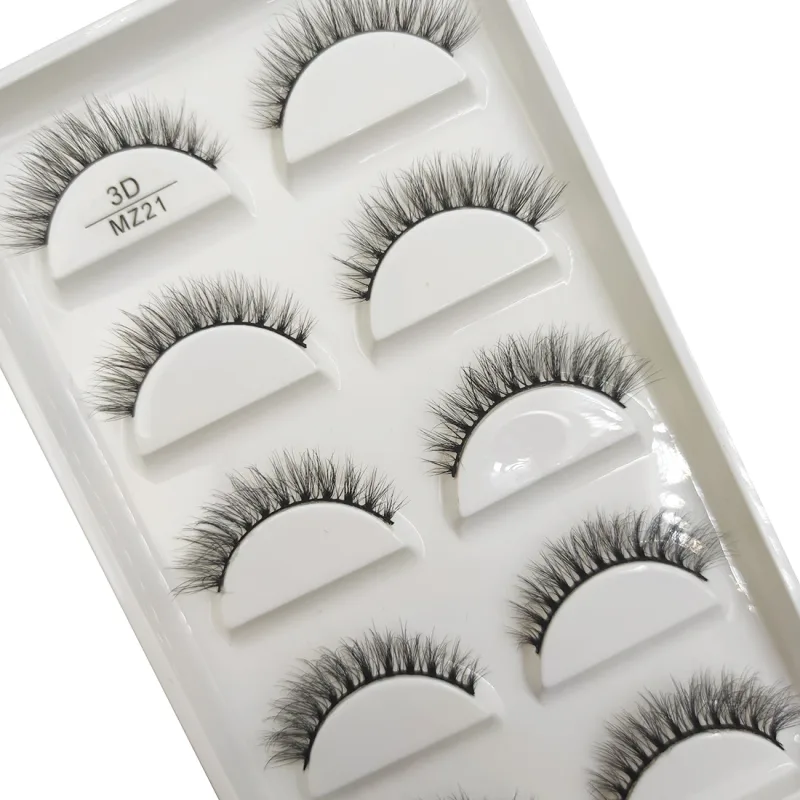 Commercio all'ingrosso 5 paia 3D visone naturale ciglia finte trucco estensione ciglia finte ciglia finte cils make up bellezza Cilios — image 18