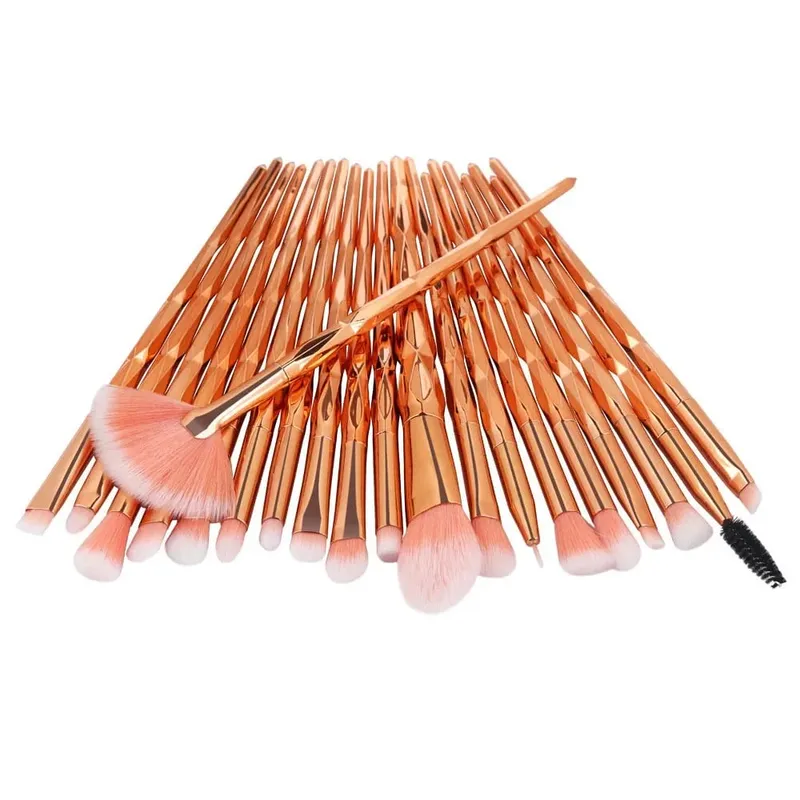 20 Chiếc Kim Cương Trang Điểm Bộ Phấn Nền Đen Phối Phối Phấn Mắt Môi Mỹ Phẩm Làm Đẹp Cọ Trang Điểm Pincel Maquiagem