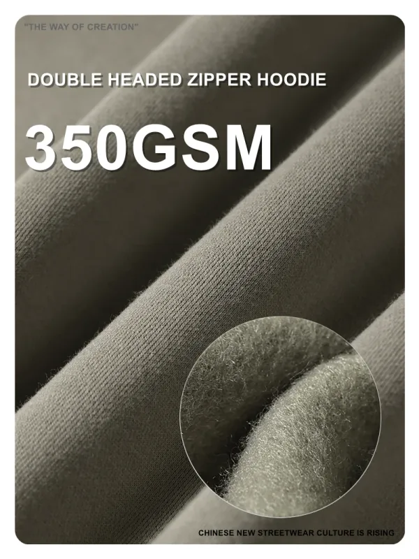 New Men Double Headed Zipper Fleece Hoodies Unisex Loose Basic Solid Warm Hooded Sweatshirts Coats For Winter HY0633