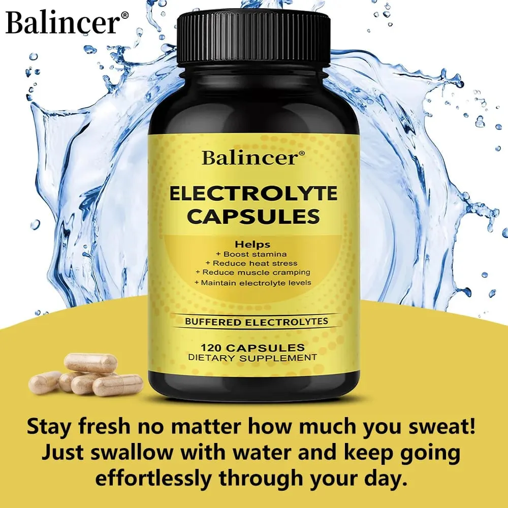 Electrolyte Capsules Mineral Supplement Support Electrolyte Balance Muscle Recovery Energy Endurance & Fast Hydration