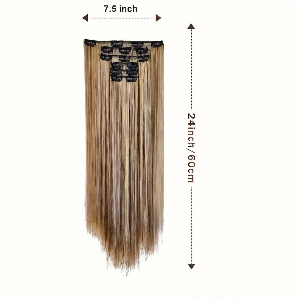 คลิปต่อผมส่วนขยายของผมหนายาวลูกไม้ผ้าน้ำหนักเบาสังเคราะห์ Hairpieces สำหรับผู้หญิงช็อคโกแลตสีน้ำตาลด้วย Go — image 4