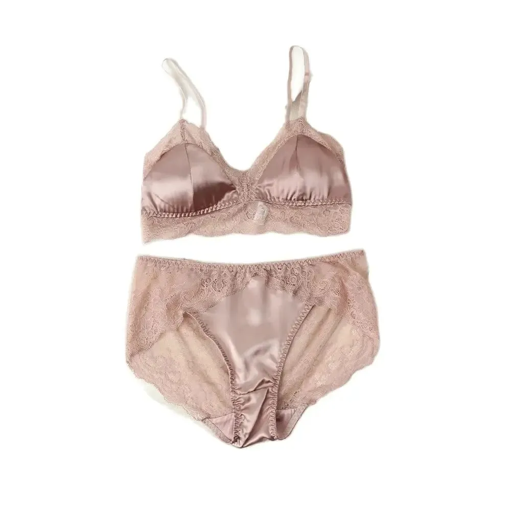 Birdtree-ropa interior francesa lisa con forro de seda, conjunto de sujetador básico elegante, sujetadores empalmados de encaje fino para mujer S30360QC 2026 — image 5