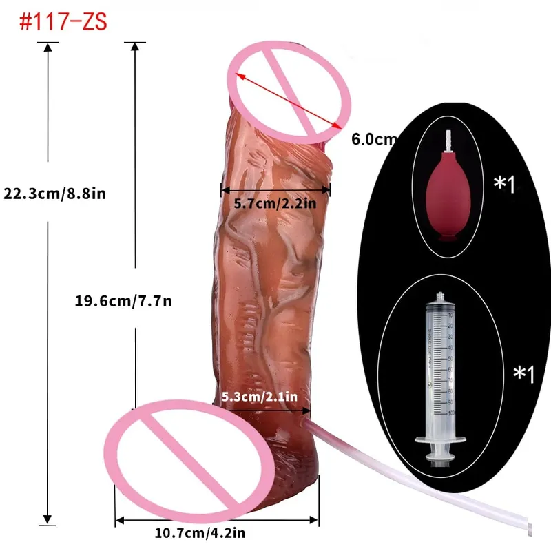 Lebensechte Squirting Penis Silikon Ejakulation Großer realistischer Dildo mit Sucker Skin Touch Anal Sexspielzeug für Frauen — image 13