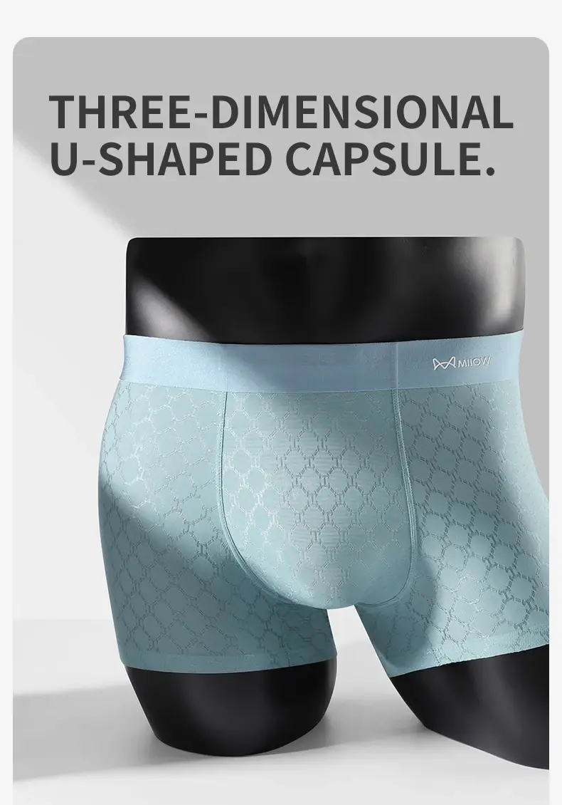 MiiOW 3Pcs Seamless Ice Silk Men Boxer Underwear Summer Breathable Mesh Men's Panties Antibacterial Man Underpants Boxers Briefs — image 7