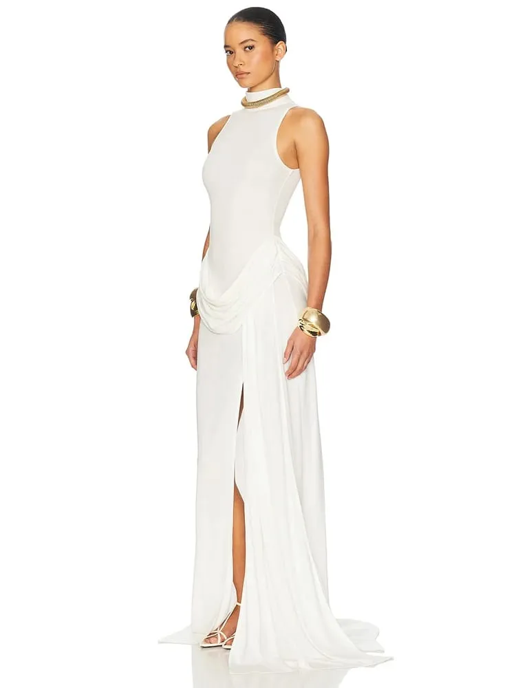 Blifanbo คอเต่า Off-ไหล่แขนกุดต้นขาแยกสูงเอว Maxi ชุดผู้หญิงแฟชั่น Club PARTY DRESS — image 4