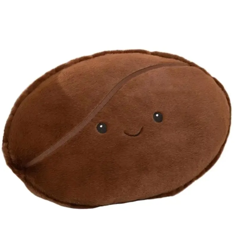 U13F กาแฟ Bean ตุ๊กตา Plush หมอนตุ๊กตาสั้นนุ่มพร้อมผ้าฝ้าย PP ตกแต่งโยนหมอนสำหรับห้องนอนโซฟาโต๊ะ