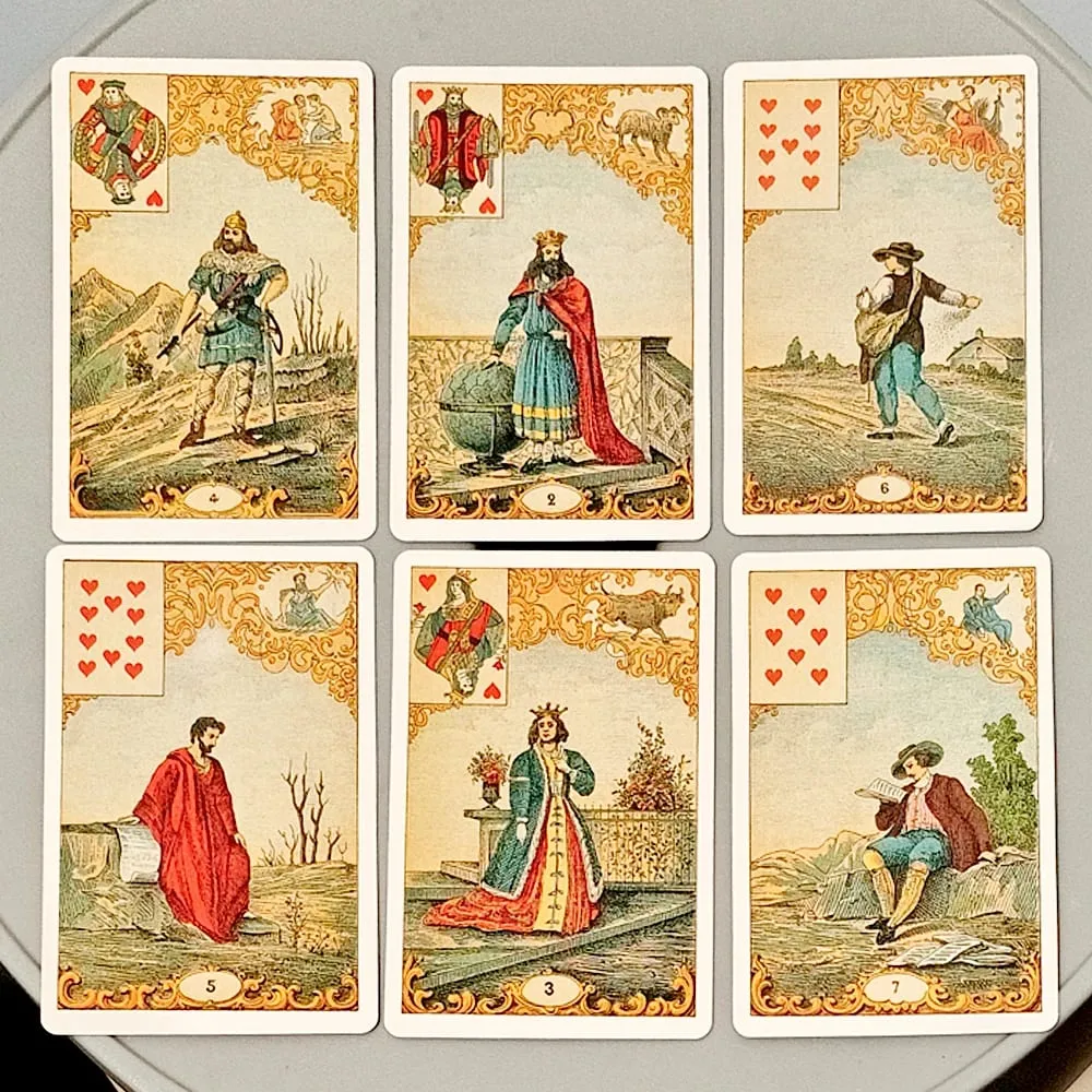 Cartes de divination antiques Vintage, 9x6cm, 32 cartes Oracle Deck Le Jeu Du Destin, cartes de cartomancie traditionnelles antiques — image 3