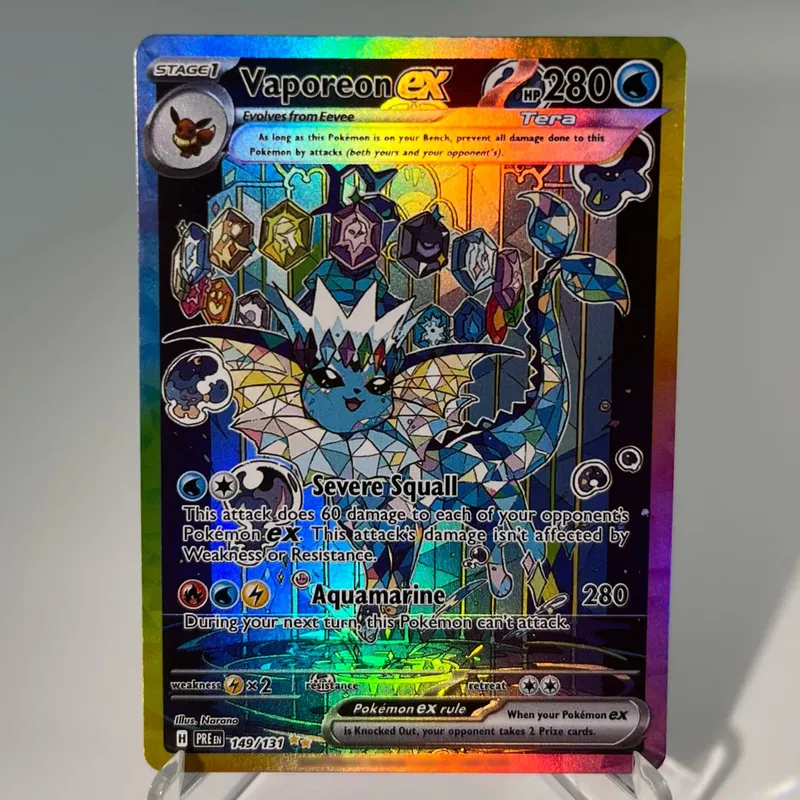 Kad PKM Prismatic Evolutions PTCG5-A GX Rainbow Umbreon Sylveon Leafeon ex Rare Collection Battle Toys Hadiah untuk Hobi — image 12