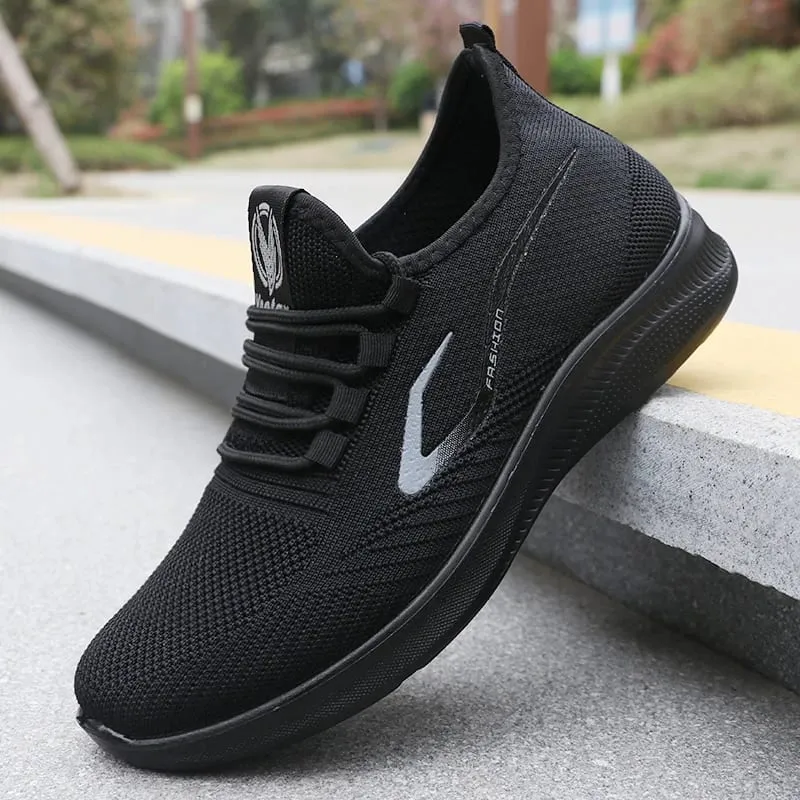 Męskie modne, solidnie tkane, dzianinowe buty do biegania - Lekkie, oddychające, antypoślizgowe - Idealne buty sportowe na świeżym powietrzu — image 5
