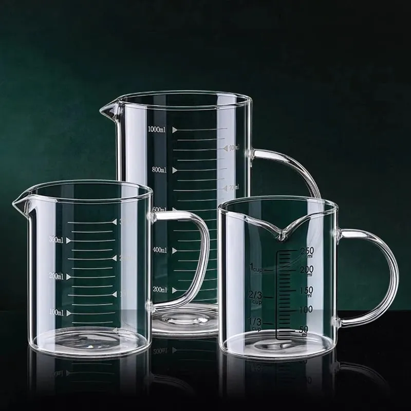 1/2 szt. Szklana miarka z uchwytem żaroodporna zlewka laboratoryjna kuchenna miarka do kawy i mleka 250/350/500/1000ml — image 8