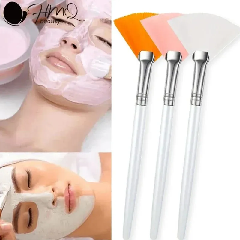 3/6/12pcs Pennello a ventaglio Pennelli per maschera facciale Multi uso Ventilatore morbido Pennello per trucco viso Applicatore di acido per le donne Ragazze Strumenti di pulizia — image 1