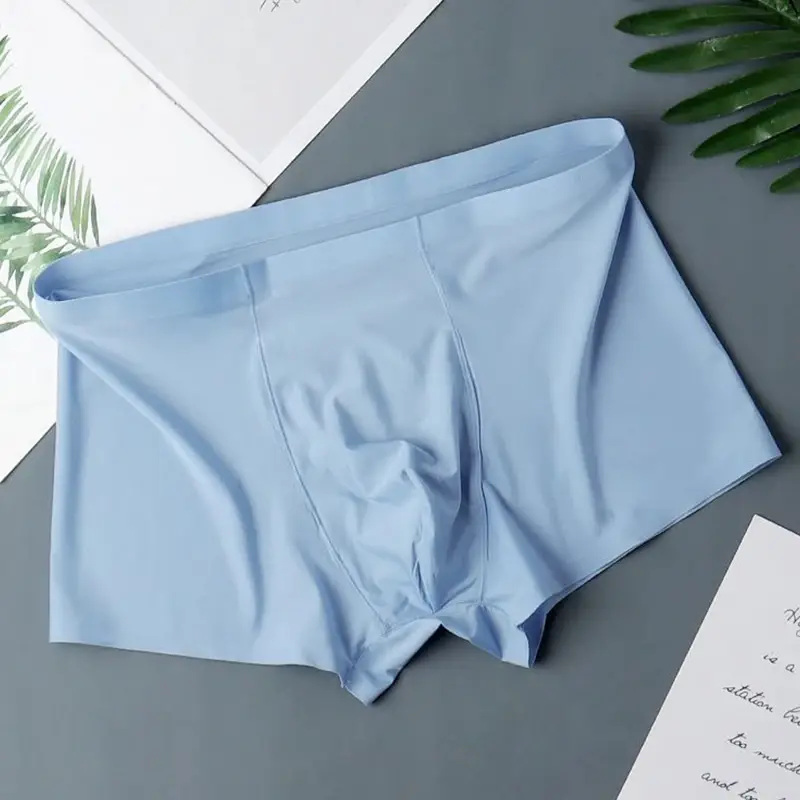10 Pcs Men's Ice Silk Sexy Seamless Ultra-thin Boxer Briefs Shorts Underwear Underpants Male Breathable Panties — image 5
