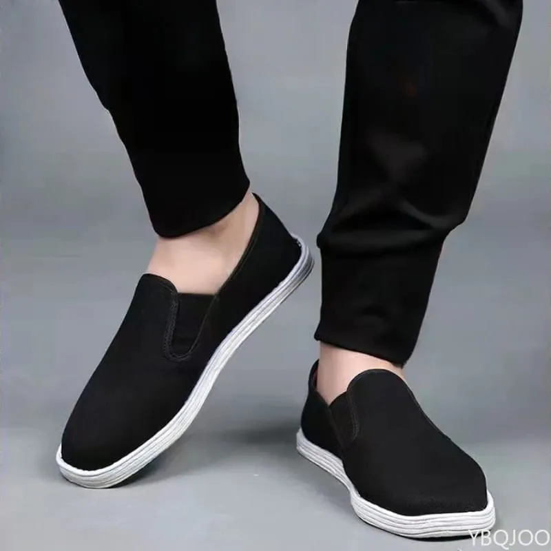 New Men's cloth Shoes Handmade breathable Flats Comfortable lightweight work shoe Casual Male lazy Canvas shoes Zapatos Homme — image 4