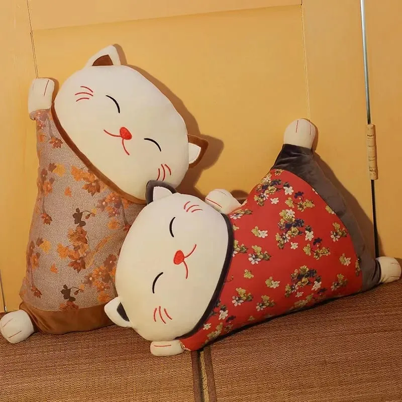 น่ารัก Kawaii Fortune Cat โยนหมอนผ้าห่ม Dual ใช้โซฟาพนักพิงโยนหมอนรถที่นั่งเอว Protector เบาะหมอน — image 4