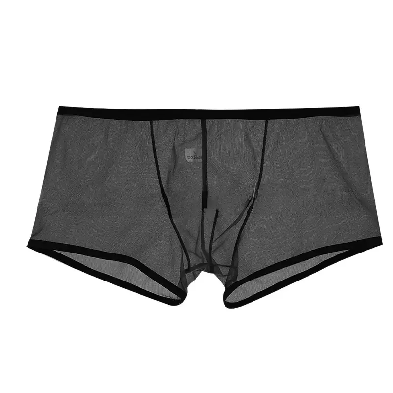 ผู้ชายดูผ่าน Ultra-thin Boxer กางเกงขาสั้นกางเกงขาสั้น U กระเป๋านูนชุดชั้นในกางเกงตาข่าย Low Rise โปร่งใสด่วน-แห้งกางเกง — image 5