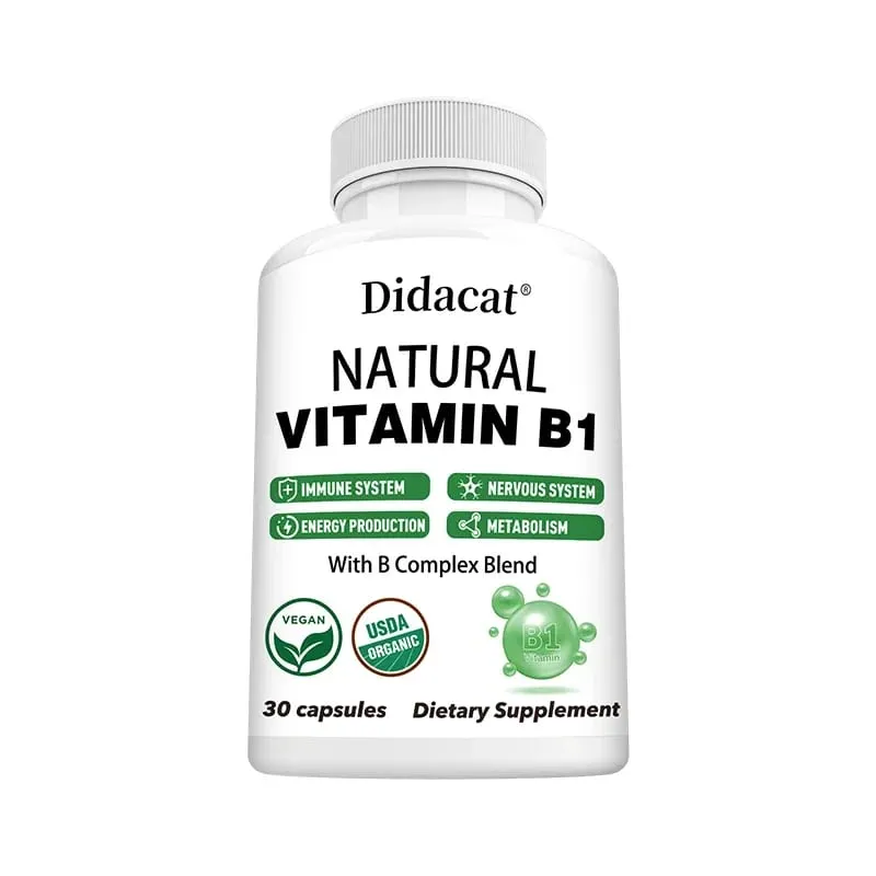 Didacat Vitamin B1 hilft dem Immunsystem, dem Nervensystem und der Energieunterstützung, Nahrungsergänzungsmittel — image 8