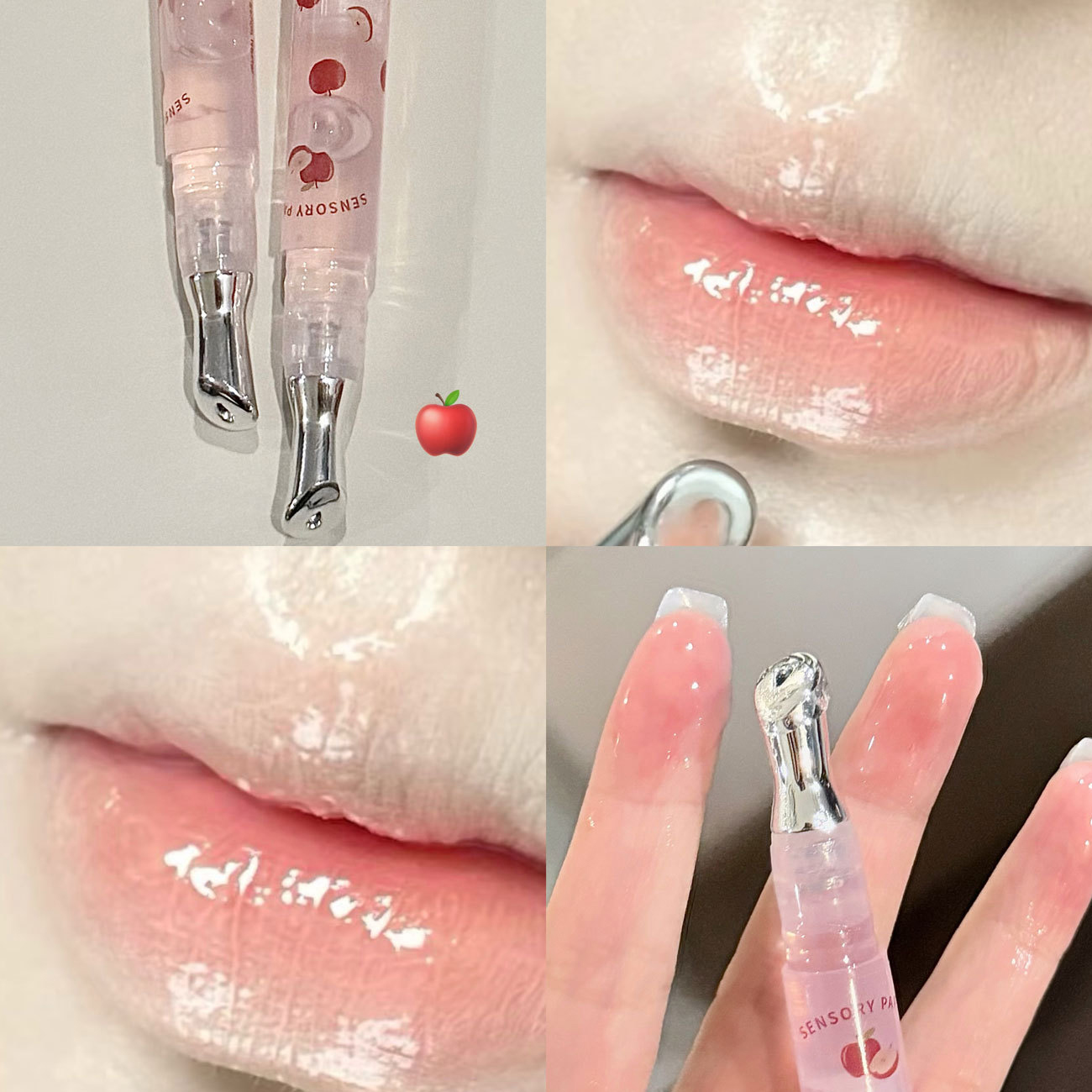 Peach Lip Oil Hydrating Mirror Lip Gloss Moisturizing Non-sticky Lip Tint Lips Plumper Autumn and Winter Lips Care Serum Primer — image 9