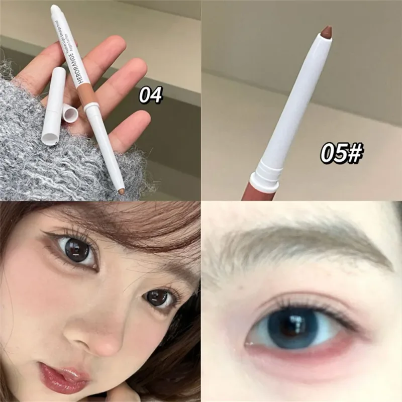 Double-ended Ultra-fine GEL ดินสออายไลเนอร์สีชมพูสีน้ำตาลภายใต้ปากกาเน้นข้อความกันน้ำ Matte Aegyosal โกหก Silkworm Eye Makeup — image 17