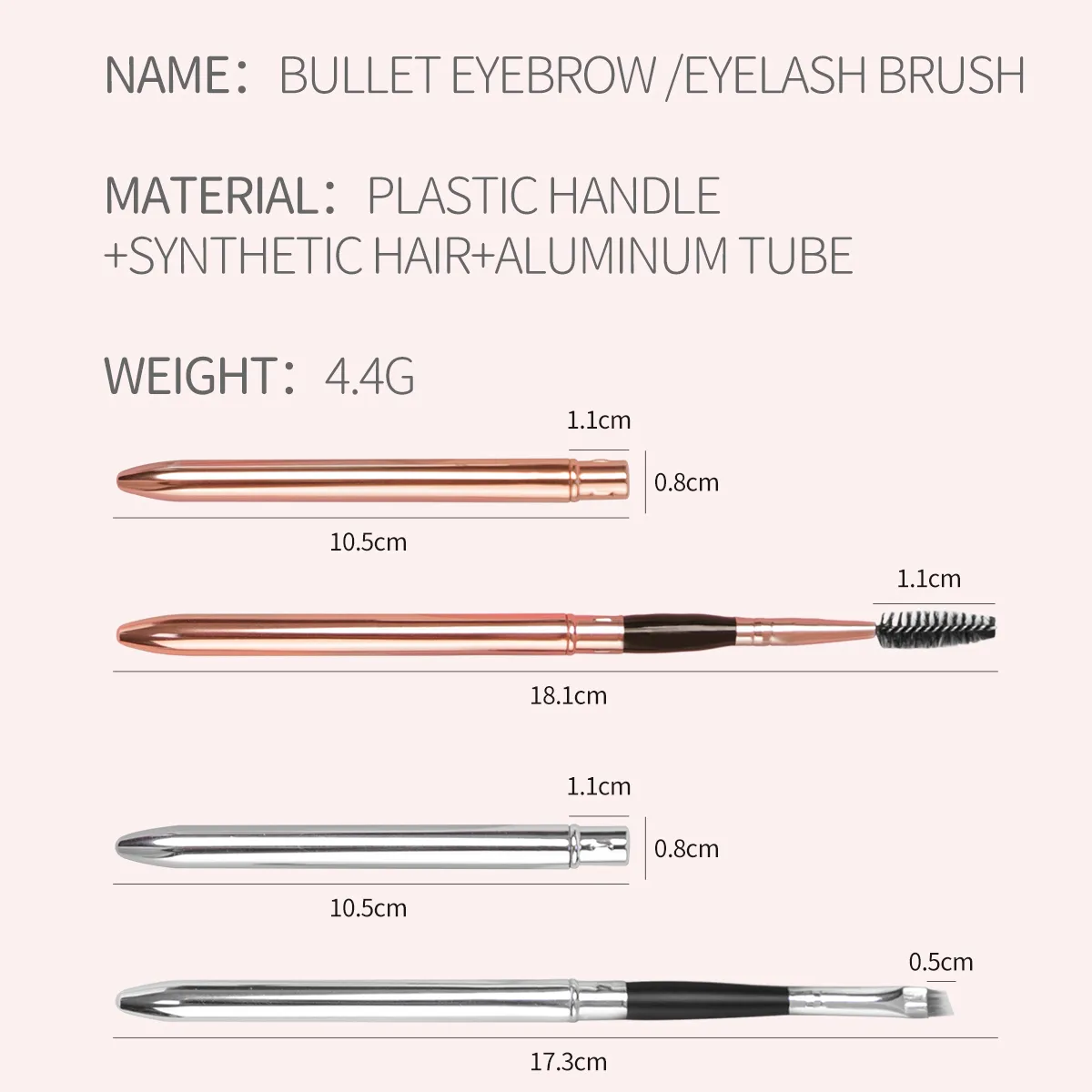 1 PZ Pennello per sopracciglia Pennelli professionali piccoli angolari Eye Brow Liner di alta qualità Contorno ciglia Trucco cosmetico di bellezza — image 2