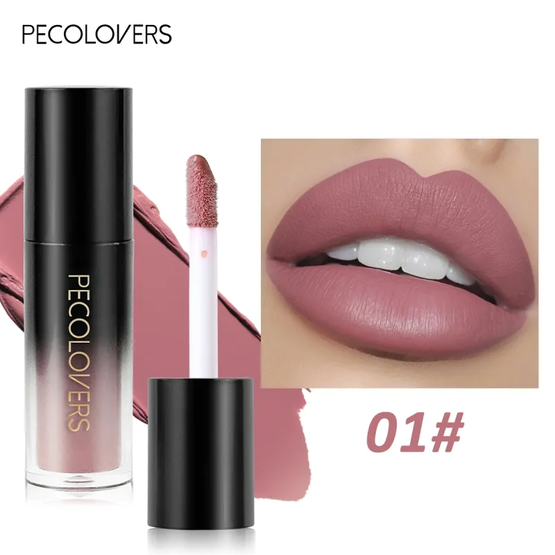 หลายสี Matte Velvet ลิปกลอสกันน้ำ Long-Lasting Non-Stick CUP Smooth ลิปสติกใช้สีสูง Rendering