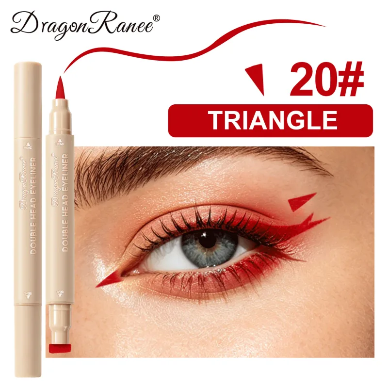 Double-ended Love Star Butterfly อายไลเนอร์กันน้ำ Smudge-Proof Quick Drying 2 in 1 ที่มีสีสัน Stamp Eye Line ปากกาแต่งหน้า — image 26