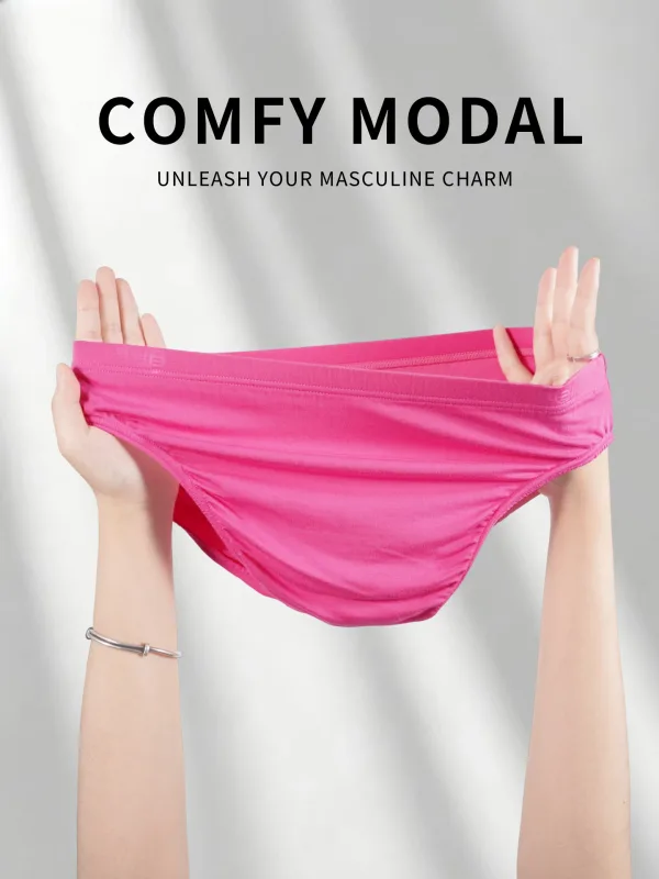 Herren-Slip aus Modal, ultradünn, nacktes Gefühl, niedrige Leibhöhe, hochelastisch, atmungsaktiv, 3D-Konvexbeutel-Unterwäsche