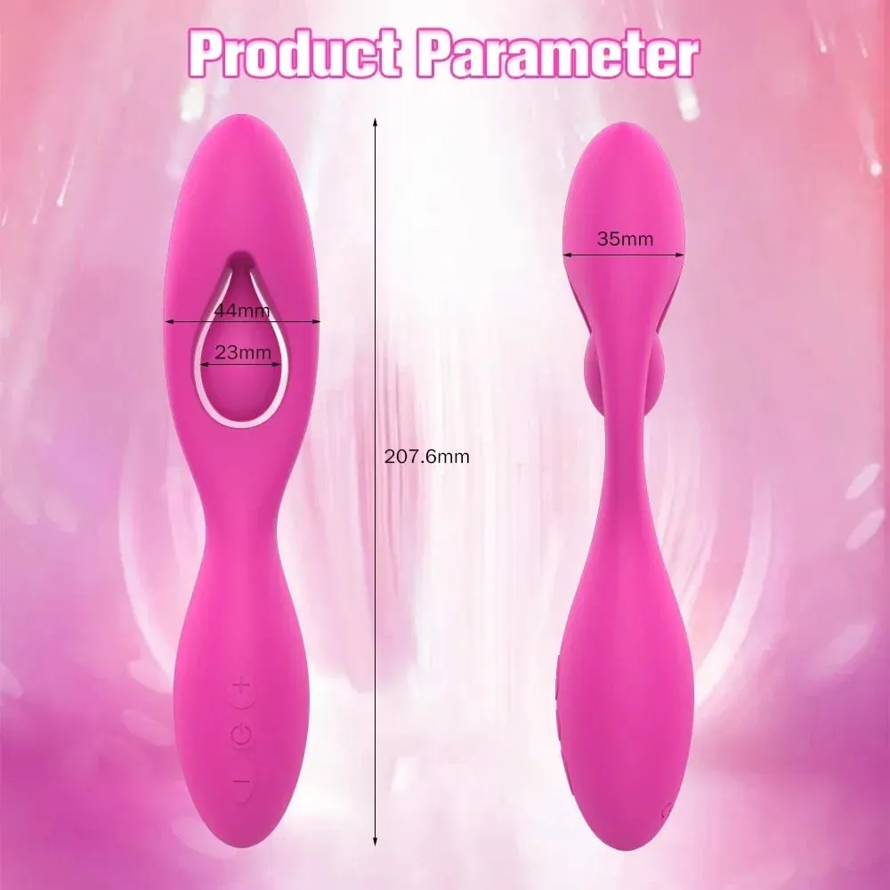 Vibrateur en Silicone liquide puissant, double 10 vibrations, point G, gode féminin, vagin, Clitoris, Couple, pliable, portable, jouets sexuels pour Couple