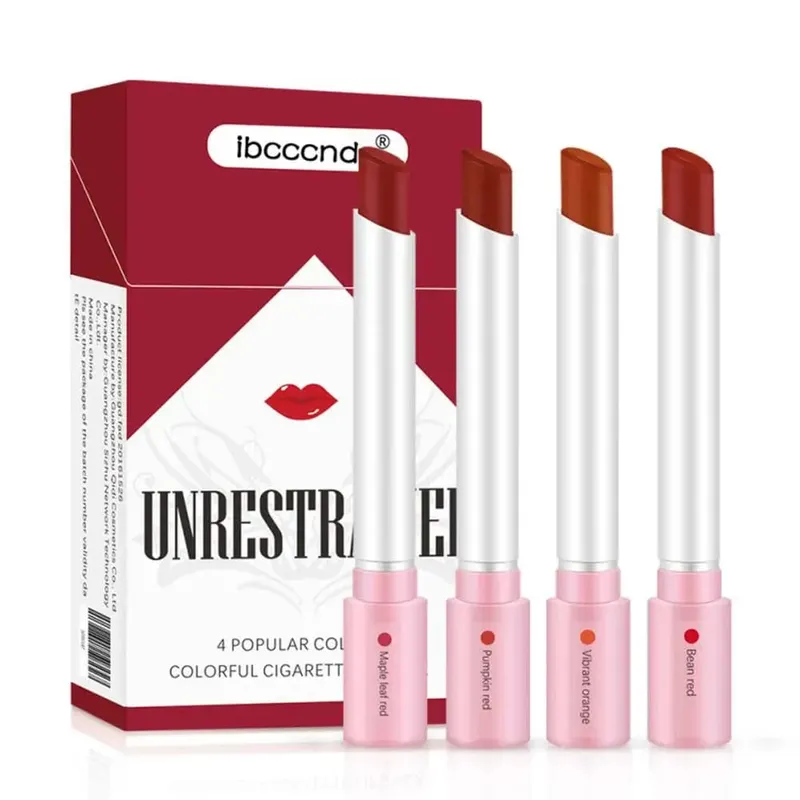 Mattes Samt-Lippenstift-Set, wasserfest, langlebig, antihaftbeschichtet, Lipgloss, Kosmetik für Frauen, 4 Stück, bequem zu tragen