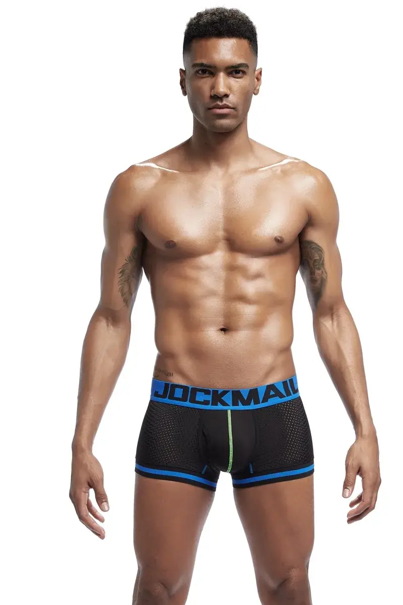 Jockmail الرجال الملاكم شبكة الملابس الداخلية تنفس مريحة لينة مريحة السراويل الرياضية الكبار رجل سراويل الملابس الداخلية — image 19